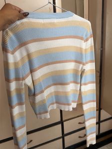 Striped Ribbed Long Sleeve Top