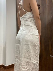 Chic White Cowl Neck Slip Dress