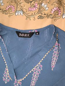 Straight V- Neck Printed Kurti
