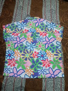 Vibrant Floral Short Sleeve Button-Up Shirt