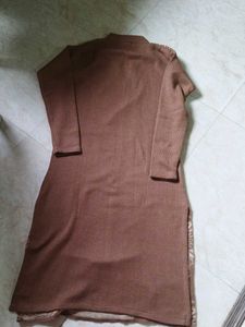 Brown Knitted Sweater with Pattern
