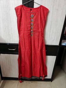 Vibrant Red suit with long skirts