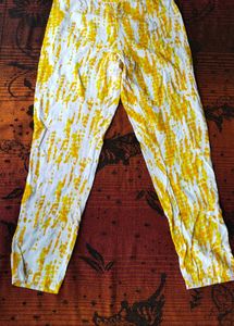 Yellow Anouk kaftan kurti pant set