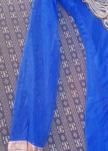 Royal Blue Lehenga with Gold Embroidery