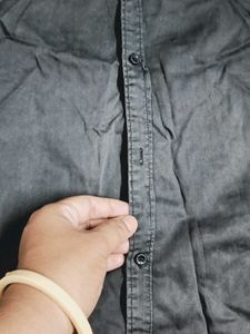 Men's Charcoal Button-Down Shirt
