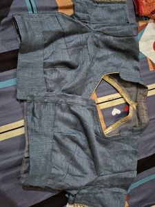 Grey Embroidered saree