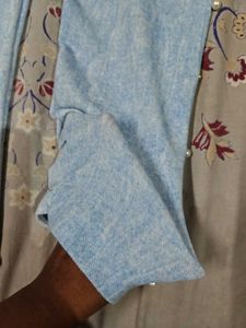 Light Wash Distressed Jeans with Pearl Detail
