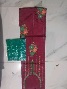 Brand New Maroon Silk Unstitched Suit | Festival
