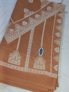 New Tan Colour Saree With Beautiful 3d Print