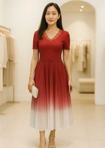 Elegant Red Midi Dress