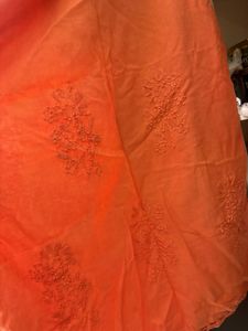 Orange Embroidered Kurta
