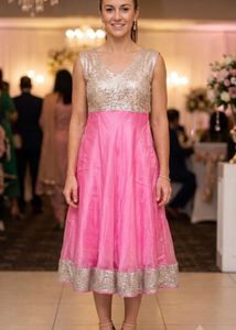 Pinkish Glittery Dress For Party Wear 🩷