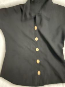 Chic Black Button-Down Top