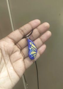 Shimmering Butterfly Wing Pendant Necklace