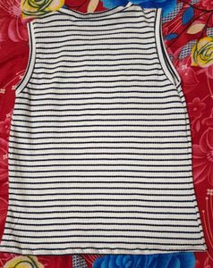 Striped Tank Top &amp; Black Track Pants Set