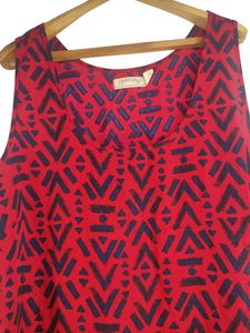 Red &amp; Black Print Tank Top  LR-92