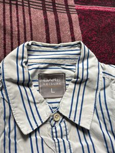 Bare Classic Striped Button-Up Shirt