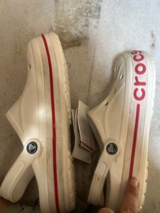 Cream Crocs Clogs