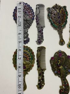 Vintage Peacock Mirror &amp; Comb Set