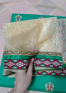 Green  Dress Material with salwar and net dupatta