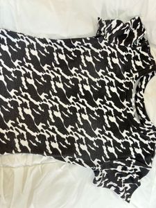Monochrome Abstract Print Mini Dress