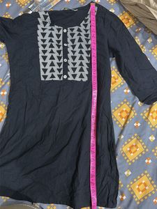 Stylish Black Kurta with Geometric Print