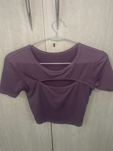 Savana Purple Cutout Crop Top