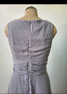 Elegant Grey V-Neck Maxi Dress