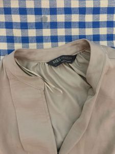 Elegant Grey Long Sleeve Blouse