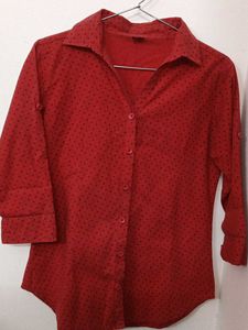 PRICE DROP! Red printed Button-Up Shirt