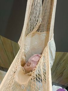 Chic Mesh and Cotton Tote Bag