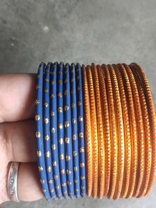 Set of Blue &amp; Gold Bangles