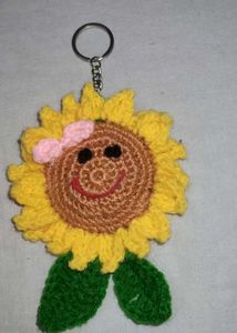 Cute Crochet Sunflower Keychain