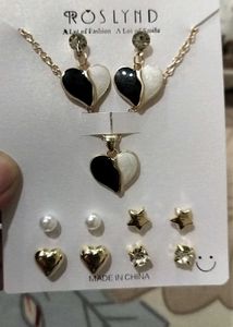 Pendant set with earrings+ 4 pair of studs