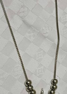 Chic Silver Chain Necklace with Beads