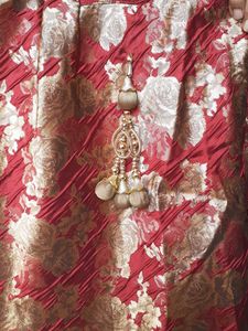 Elegant Red &amp; Gold Floral Lehenga Choli Set