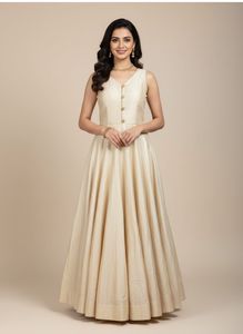 Elegant Cream Ethnic Gown