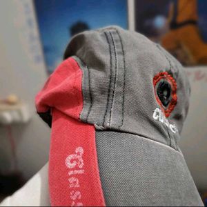 Vintage Stylish Classic Cap – Grey &amp; Red
