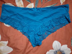 Teal Lace Trim Briefs