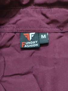 Maroon Button-Up Shirt