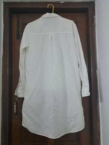 Classic White Button-Up Shirt Dress