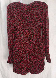 I. Chic Red Floral Print Mini Dress