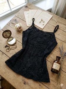 Elegant Black Lace Camisole Top
