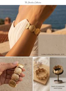 Gold Tone Seashell Bracelet