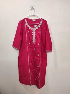 Beautiful Red Embroidered Kurta