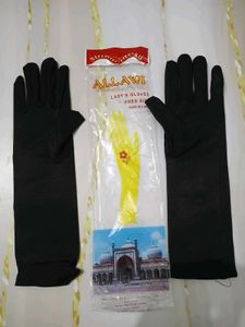 Elegant Black Stretch Gloves - Free Size