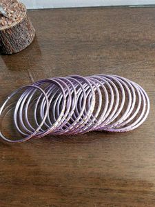 Delicate Purple &amp; Gold Bangles Set(18)