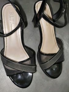Black Mesh Heels