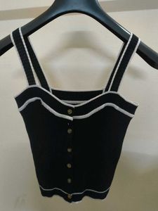 Black Button-Up Knit Tank Top