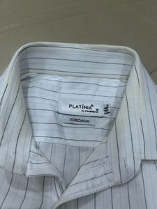 Classic Striped Men's White Shirt